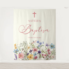 Elegante Wildblume Blumentaufen Wandteppich