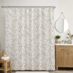 Elegante Wildblume Boho Duschvorhang