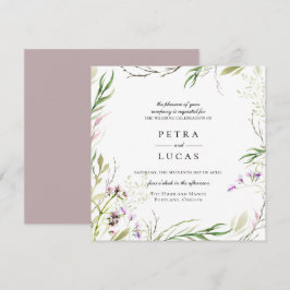 Elegante Wildblume Botanische Hochzeit Einladung