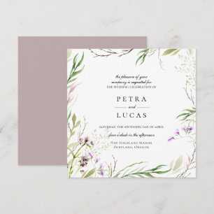 Elegante Wildblume Botanische Hochzeit Einladung