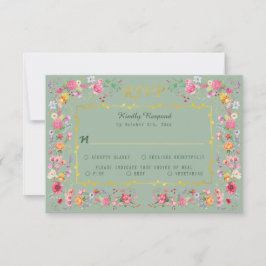 Elegante Wildblume Botanischer Garten Hochzeit RSVP Karte