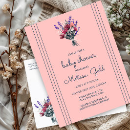 Elegante Wildblume Bouquet BABY SHOWER CUSTOM Einladungspostkarte