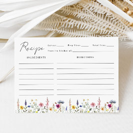 Elegante Wildblume Brautparty Rezept Begleitkarte