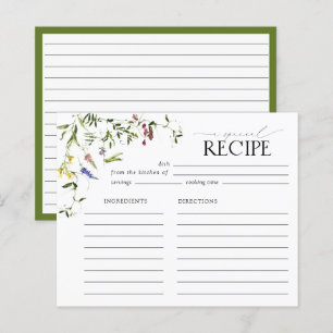 Elegante Wildblume Brautparty Rezept Karte