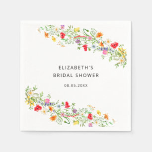 Elegante Wildblume Brautparty Servietten