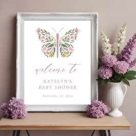 Elegante Wildblume Butterfly Poster