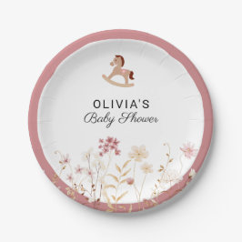 Elegante Wildblume Chic Floral Boho Babydusche Pappteller