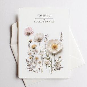 Elegante Wildblume Corner Style Chic Wedding Einladung