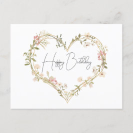 Elegante Wildblume Cream Pink Herzlichen Glückwuns Postkarte