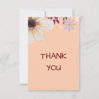 Elegante Wildblume Dankeschön Card Dankeskarte