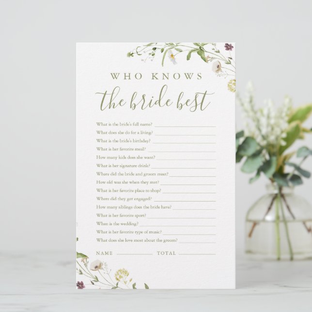 Elegante Wildblume, die das beste Brautspiel kennt (Stehend Vorderseite)