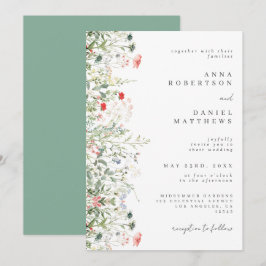 Elegante Wildblume Field Wedding Einladung