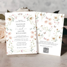 Elegante Wildblume Floral QR Code UAWG Wedding