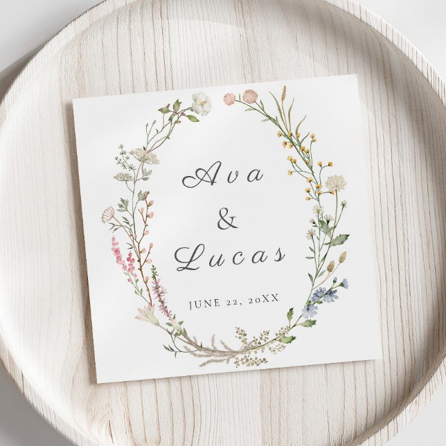 Elegante Wildblume Floral Wedding Garden Grüne Serviette (Von Creator hochgeladen)