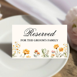 Elegante Wildblume für die Familie des Bräutigams Platzkarte