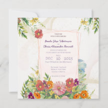 Elegante Wildblume Garden Hochzeit Einladung