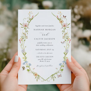 Elegante Wildblume Garden Wedding Einladung