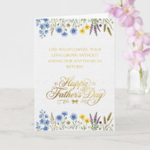 Elegante Wildblume Gold Vatertag Papa