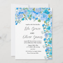 Elegante Wildblume Hochzeit Einladung
