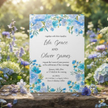 Elegante Wildblume Hochzeit Einladung