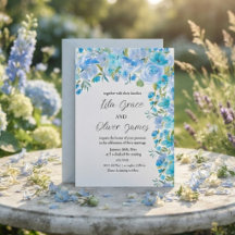 Elegante Wildblume Hochzeit Einladung