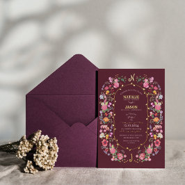 Elegante Wildblume Hochzeit im Wilhelm Garten Folieneinladung