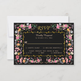 Elegante Wildblume Hochzeit im Wilhelm Garten RSVP Karte