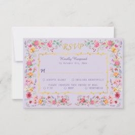 Elegante Wildblume Hochzeit im Wilhelm Garten RSVP Karte