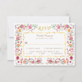 Elegante Wildblume Hochzeit im Wilhelm Garten RSVP Karte