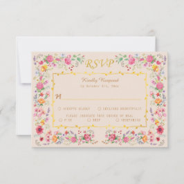 Elegante Wildblume Hochzeit im Wilhelm Garten RSVP Karte