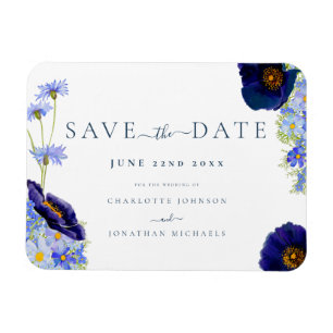 Elegante Wildblume Hochzeit Magnet