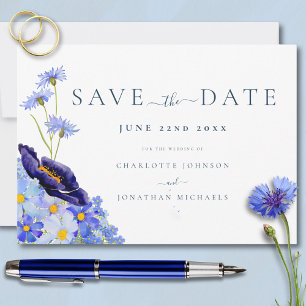 Elegante Wildblume Hochzeit Save The Date