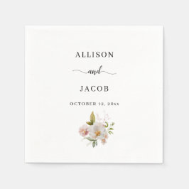 Elegante Wildblume Hochzeit Serviette