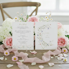 Elegante Wildblume Hochzeiten Details Begleitkarte