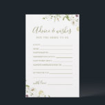 Elegante Wildblume Hochzeitsberatung & Wunschkarte<br><div class="desc">Diese Ratschläge & Wunschkarten sind süße Kekse für Braut und Ehepaar, mit eleganter, zarter Aquarellfarbe-Wildblume und stilvoller moderner Schrift, pastellfarbenen Paletten aus weichgelbem, weißem, salzgrünem, staubgrünem Rose, Rosa, Bordeaux und botanischem Grün, einfach und romantisch. Ideal für rustikales Party, modernes Boho-Brautparty, boho, botanisches Hochzgebirisches Hochzgebirisches Party, botanisches Hochzeitsgarten Frühling und Sommer....</div>