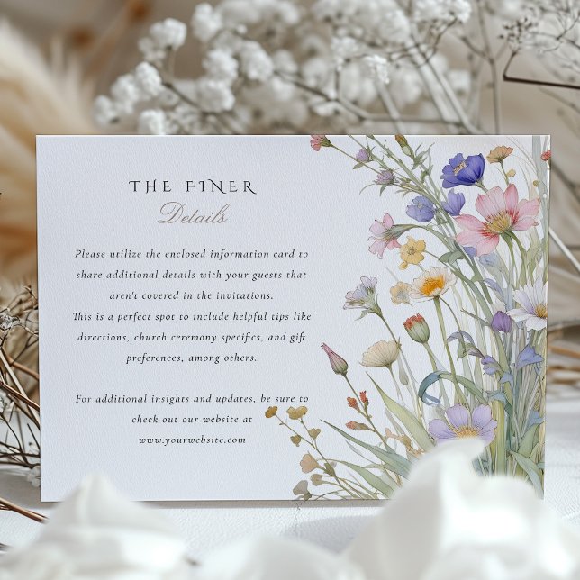 Elegante Wildblume - Hochzeitskarte Begleitkarte (Von Creator hochgeladen)