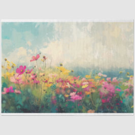 Elegante Wildblume Impressionist Decoupage Seidenpapier