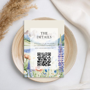 Elegante Wildblume Landschaft Hochzeit Begleitkarte