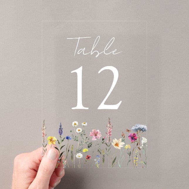 Elegante Wildblume Meadow Acrylic Tischnummer (Insitu (Handheld))