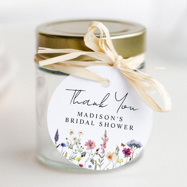 Elegante Wildblume Meadow Brautparty Vielen Dank Geschenkanhänger (Von Creator hochgeladen)