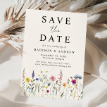 Elegante Wildblume Meadow Cream Wedding Save The Date<br><div class="desc">Erzählen Sie Ihren besonderen Tag im Stil mit unserer eleganten Wildblume Meadow Hochzeit speichern Sie die Dattelkarte, eine atemberaubende Mischung aus Naturschönheit und zeitloser Eleganz. Die zauberhafte Dekoration mit Aquarell-Wildblumen und üppigem Grün in zauberhaften Rosa-, Gelb-, lila-, Blau- und Grüntönen auf cremefarbenem Hintergrund prägt das Wesen der Frühlings- und Sommerromantik....</div>