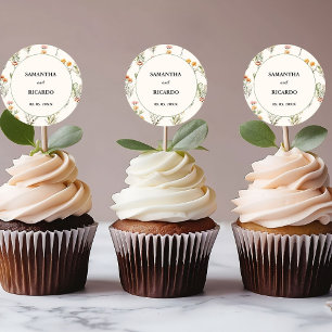 Elegante Wildblume Meadow Ivory Wedding Willkommen Runder Aufkleber