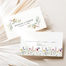 Elegante Wildblume Meadow Wedding Platzkarte