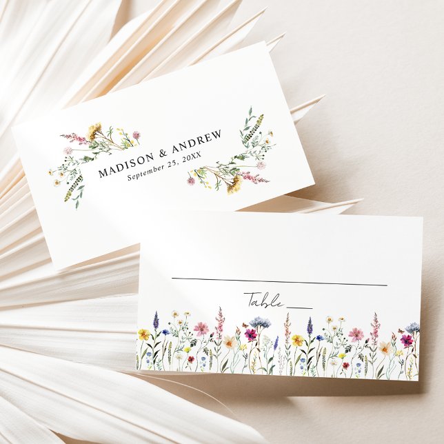 Elegante Wildblume Meadow Wedding Platzkarte (Von Creator hochgeladen)