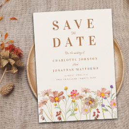 Elegante Wildblume Meadow Wedding Save The Date