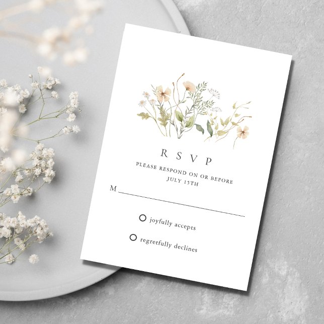 Elegante Wildblume Outdoor Hochzeit RSVP (Elegant Wildflower Outdoor Wedding RSVP)