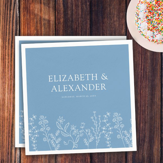 Elegante Wildblume Periwinkle Wedding Serviette (Von Creator hochgeladen)