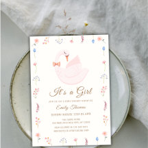Elegante Wildblume Princess Swan Girl Babydusche
