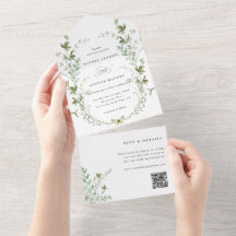 Elegante Wildblume QR Code Hochzeit