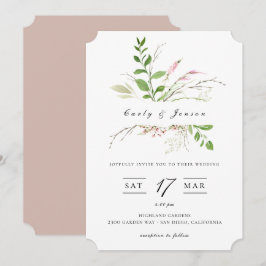 Elegante Wildblume Rahmen Hochzeit Einladung